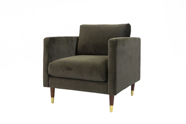 1 zits fauteuil, Marseille, stof Smooth Velvet, S156 groen