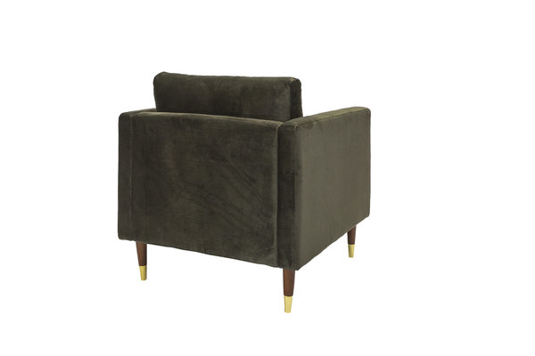 1 zits fauteuil, Marseille, stof Smooth Velvet, S156 groen